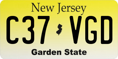 NJ license plate C37VGD