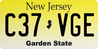 NJ license plate C37VGE