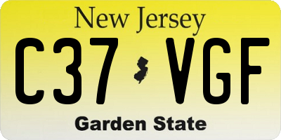 NJ license plate C37VGF