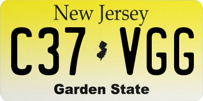 NJ license plate C37VGG
