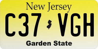 NJ license plate C37VGH