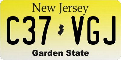 NJ license plate C37VGJ