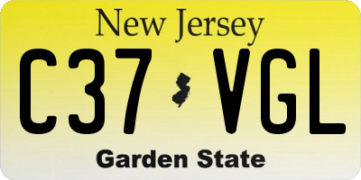 NJ license plate C37VGL