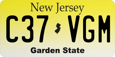 NJ license plate C37VGM