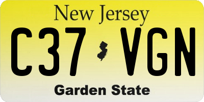 NJ license plate C37VGN