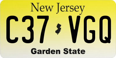 NJ license plate C37VGQ