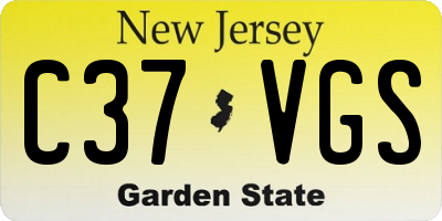NJ license plate C37VGS