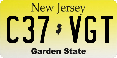 NJ license plate C37VGT