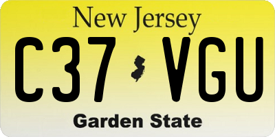 NJ license plate C37VGU