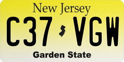 NJ license plate C37VGW