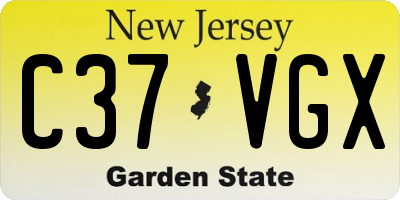 NJ license plate C37VGX