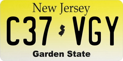 NJ license plate C37VGY