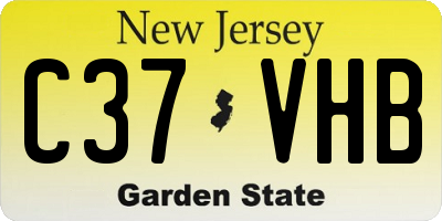 NJ license plate C37VHB