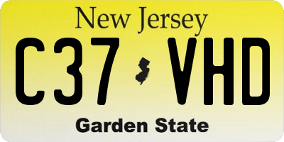 NJ license plate C37VHD