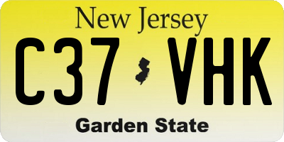NJ license plate C37VHK