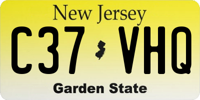 NJ license plate C37VHQ
