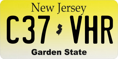 NJ license plate C37VHR