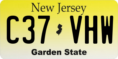 NJ license plate C37VHW