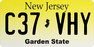 NJ license plate C37VHY