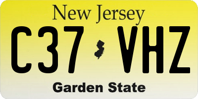 NJ license plate C37VHZ
