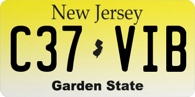 NJ license plate C37VIB