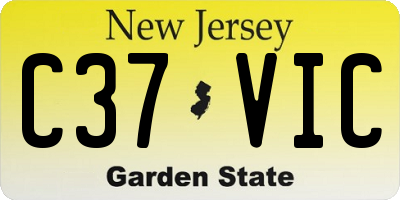 NJ license plate C37VIC