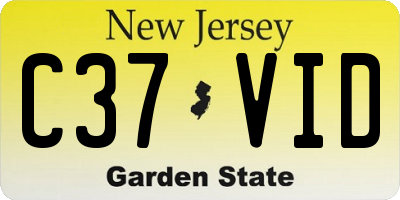 NJ license plate C37VID