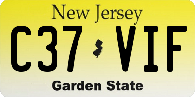 NJ license plate C37VIF