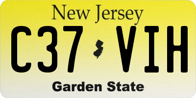 NJ license plate C37VIH