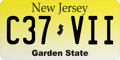 NJ license plate C37VII
