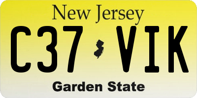 NJ license plate C37VIK