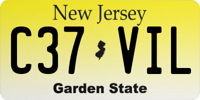 NJ license plate C37VIL