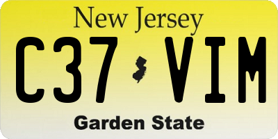 NJ license plate C37VIM