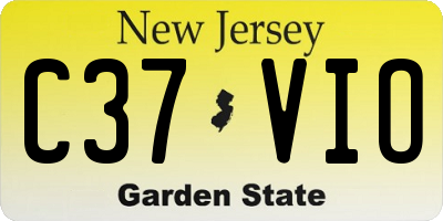 NJ license plate C37VIO
