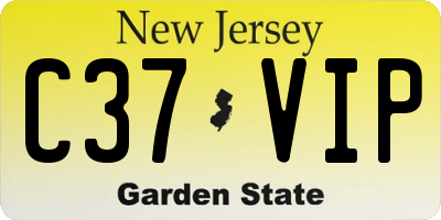NJ license plate C37VIP