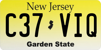 NJ license plate C37VIQ