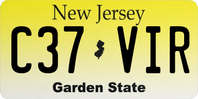 NJ license plate C37VIR