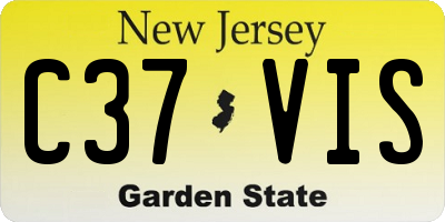 NJ license plate C37VIS