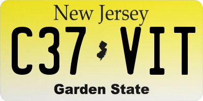NJ license plate C37VIT