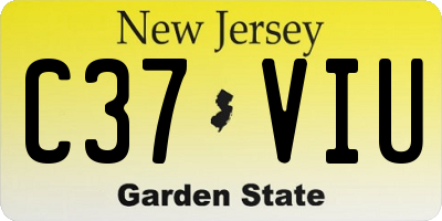 NJ license plate C37VIU