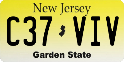 NJ license plate C37VIV