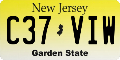 NJ license plate C37VIW