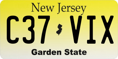 NJ license plate C37VIX