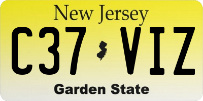 NJ license plate C37VIZ