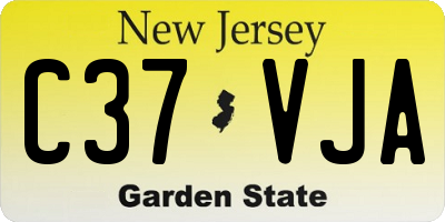 NJ license plate C37VJA