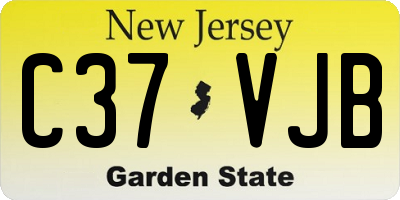 NJ license plate C37VJB