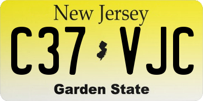NJ license plate C37VJC