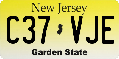 NJ license plate C37VJE