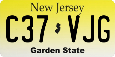 NJ license plate C37VJG
