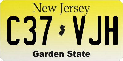 NJ license plate C37VJH